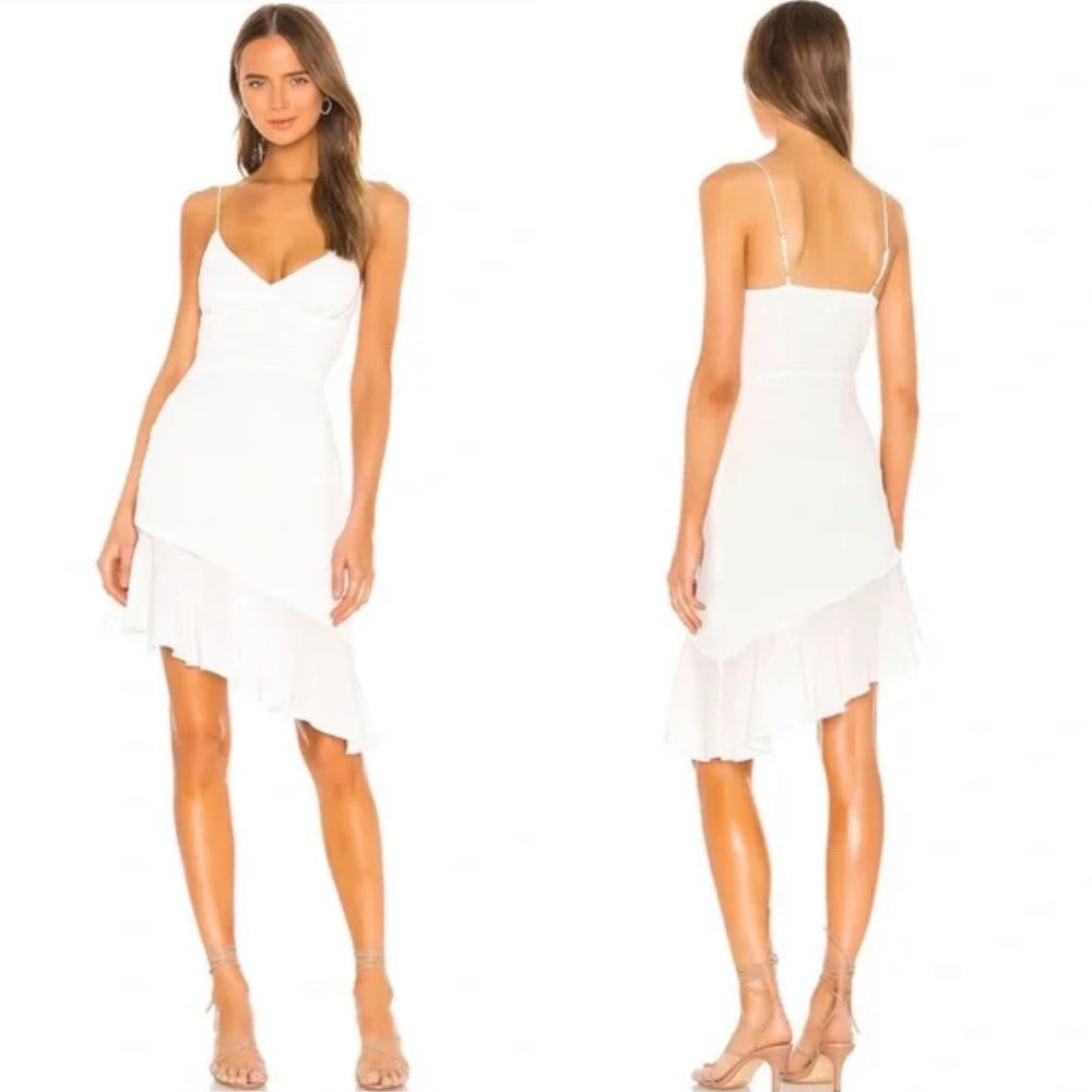 NWT REVOLVE Superdown • White Natasha Ruffle Dress Size M